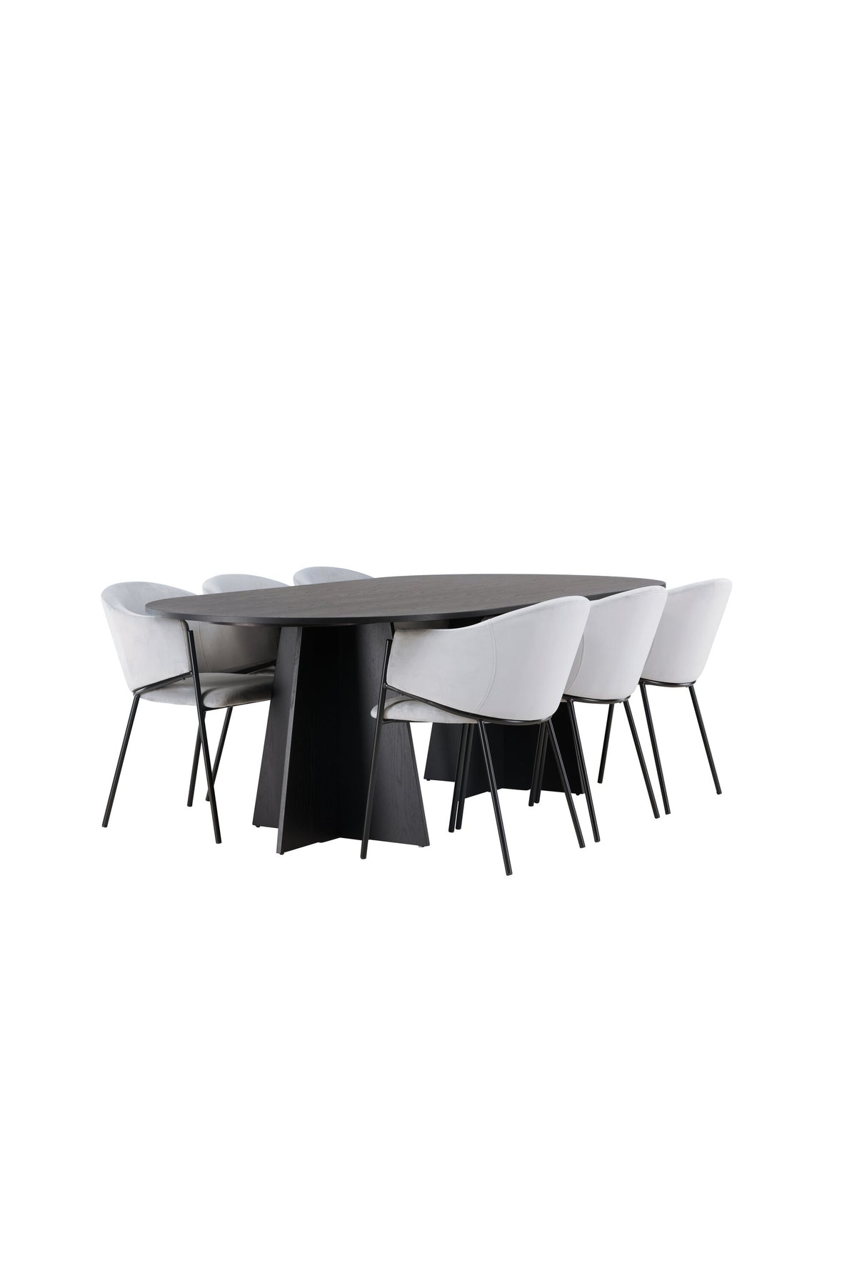 Bootcut Matbord med Evelina Stolarna – Bord: 75x230x115 Stol: 62x80x54