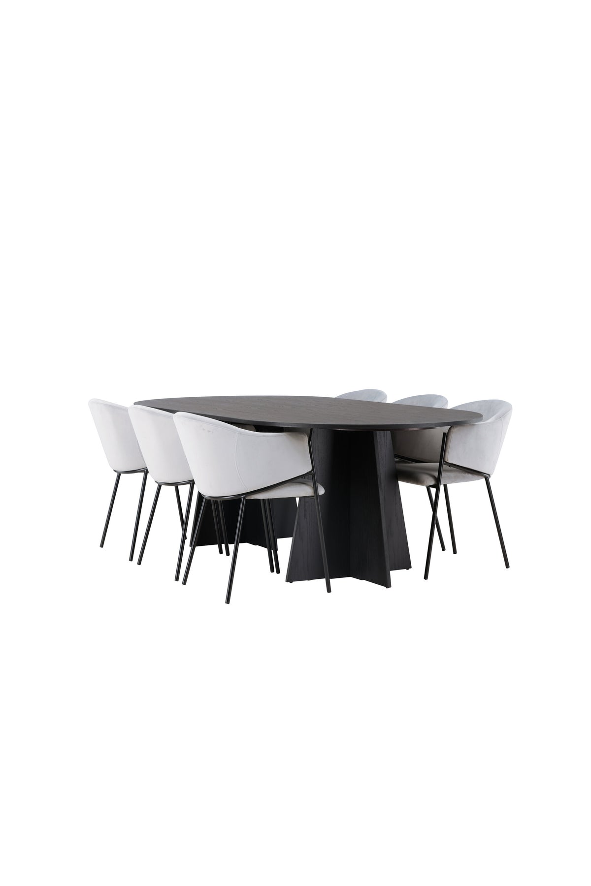 Bootcut Matbord med Evelina Stolarna – Bord: 75x230x115 Stol: 62x80x54