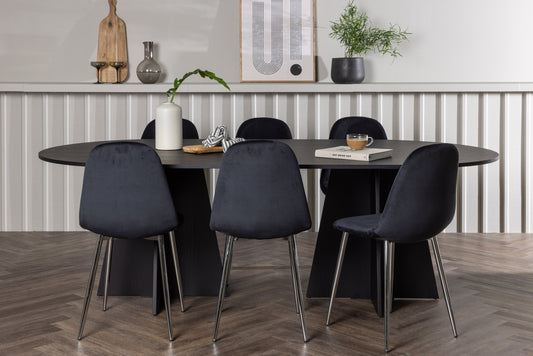 Bootcut Matbord med Polar Stolarna – Bord: 75x230x115 Stol: 52x90x45