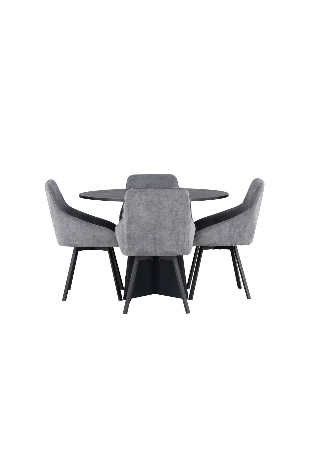 Bootcut Matbord med Rosie Stolarna – Bord: ⌀110 Stol: 60x88x55