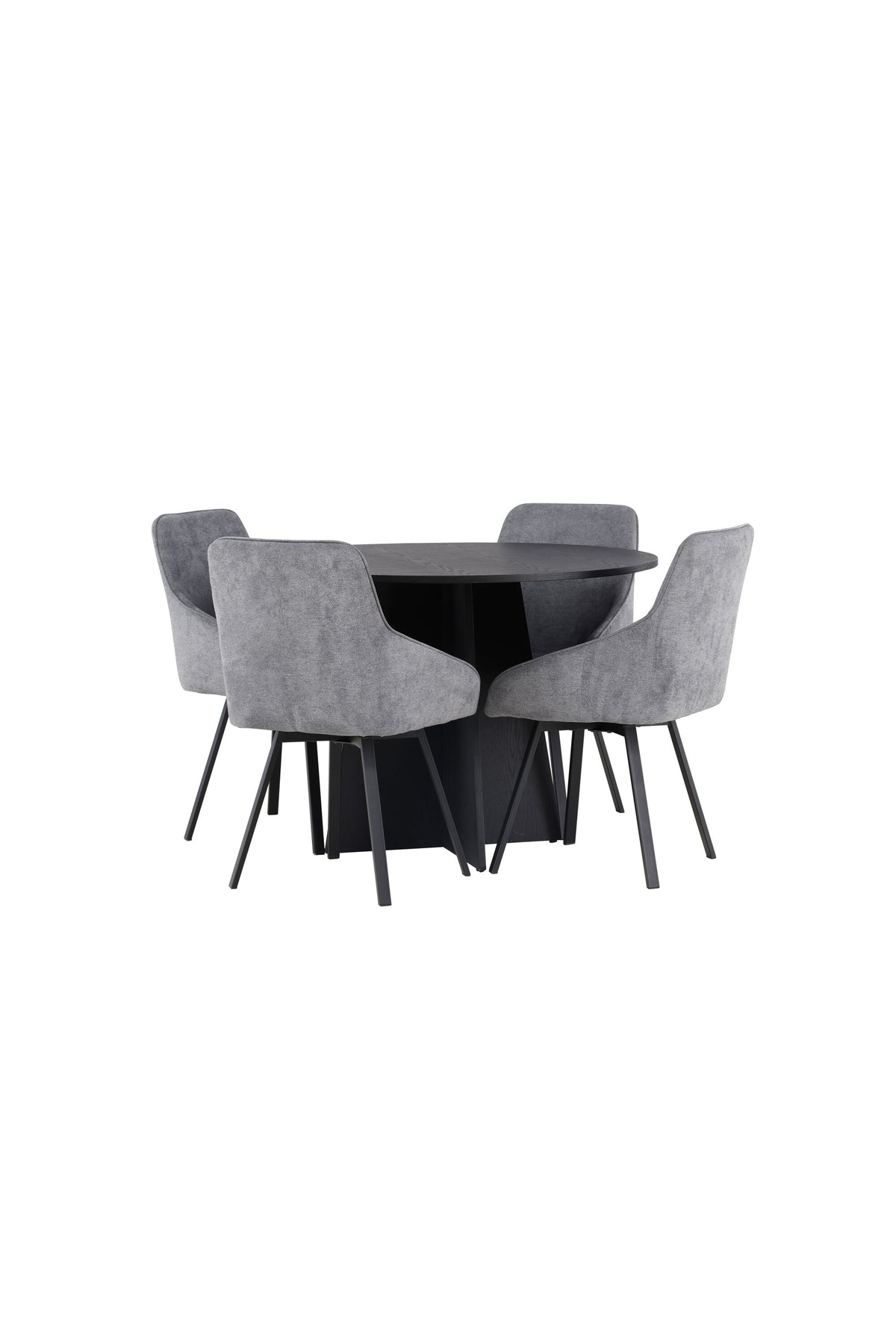 Bootcut Matbord med Rosie Stolarna – Bord: ⌀110 Stol: 60x88x55