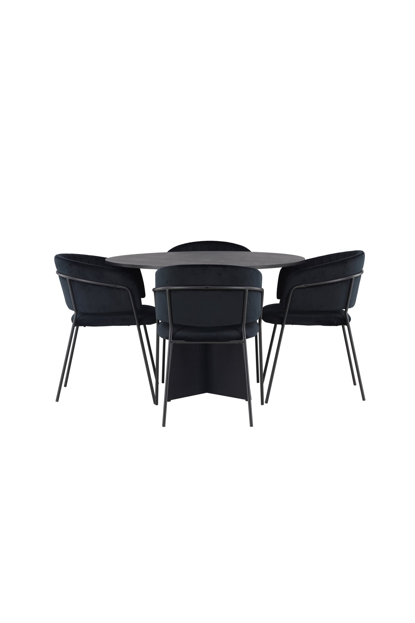 Bootcut Matbord med Selma Stolarna – Bord: ⌀110 Stol: 58x82x54