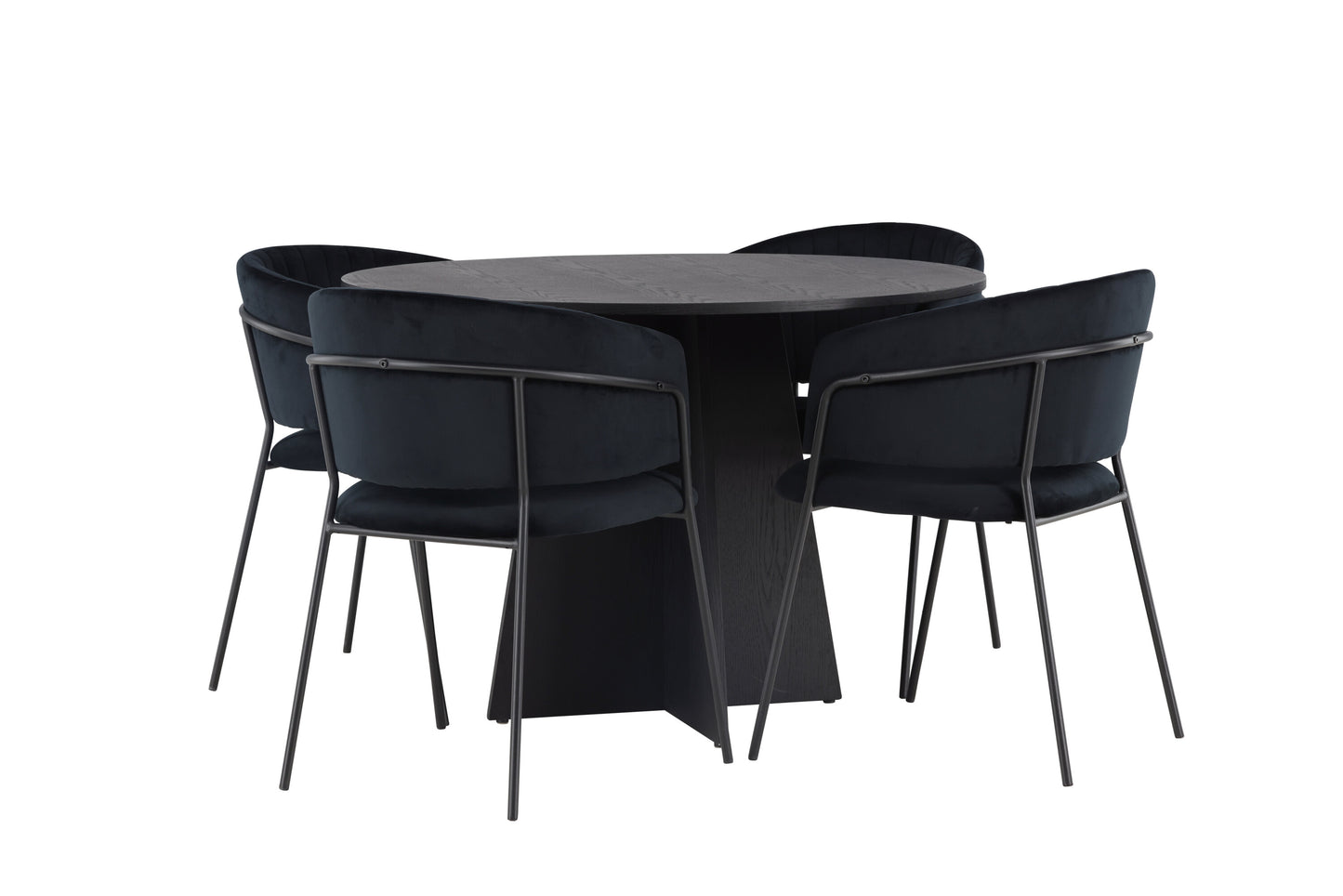 Bootcut Matbord med Selma Stolarna – Bord: ⌀110 Stol: 58x82x54