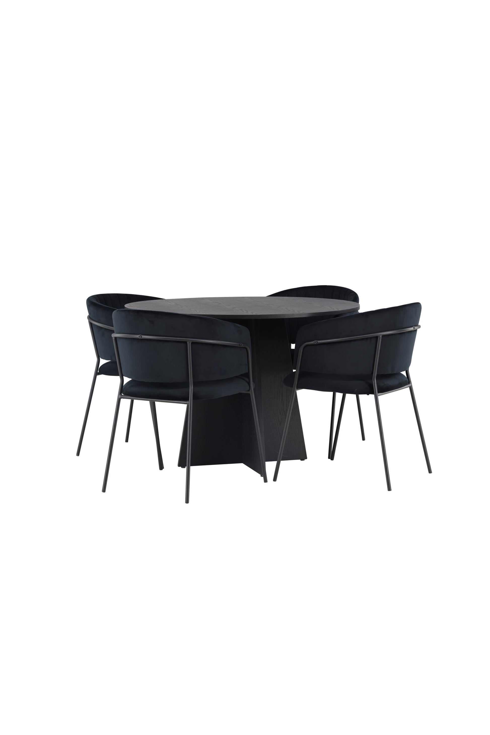 Bootcut Matbord med Selma Stolarna – Bord: ⌀110 Stol: 58x82x54