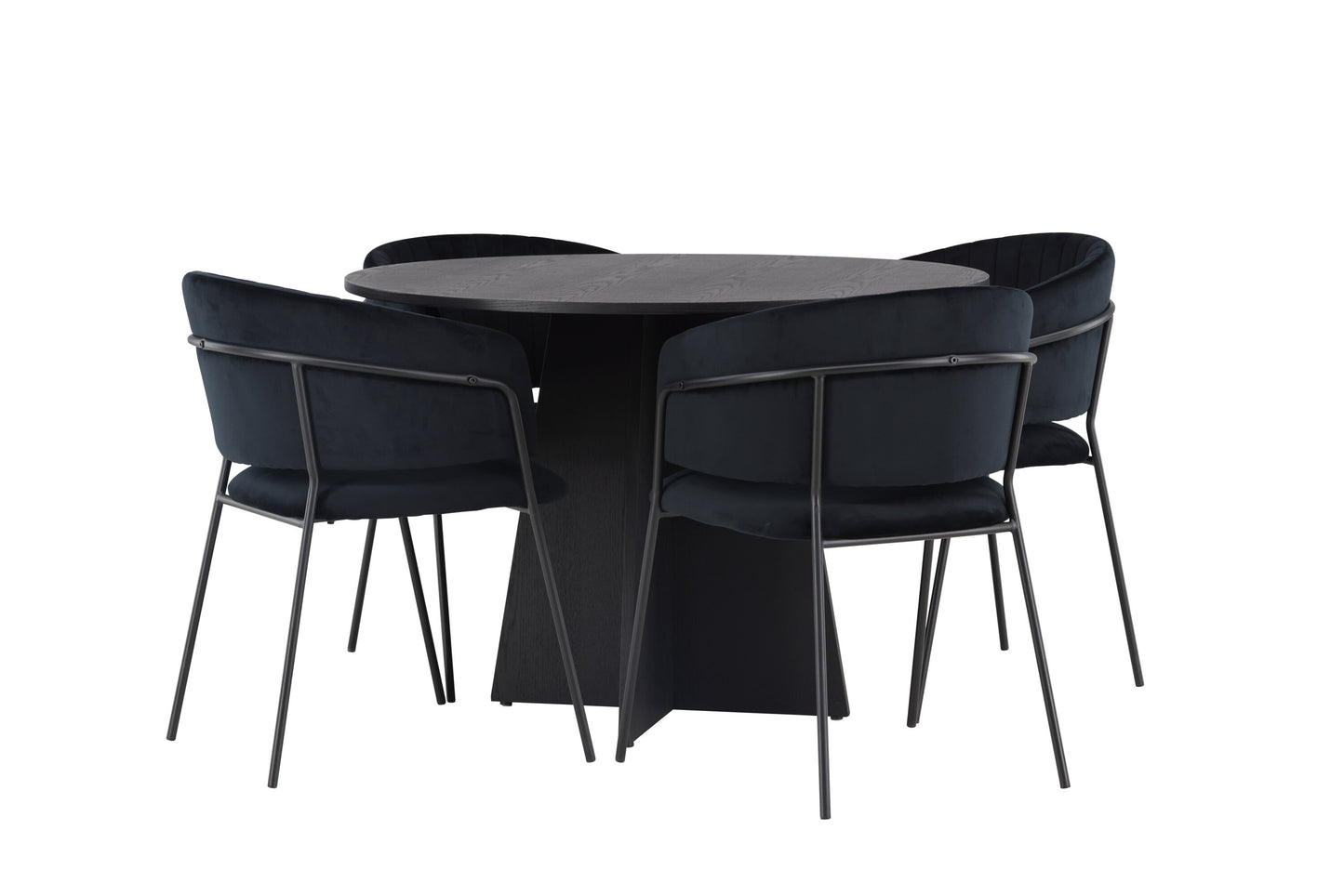 Bootcut Matbord med Selma Stolarna – Bord: ⌀110 Stol: 58x82x54