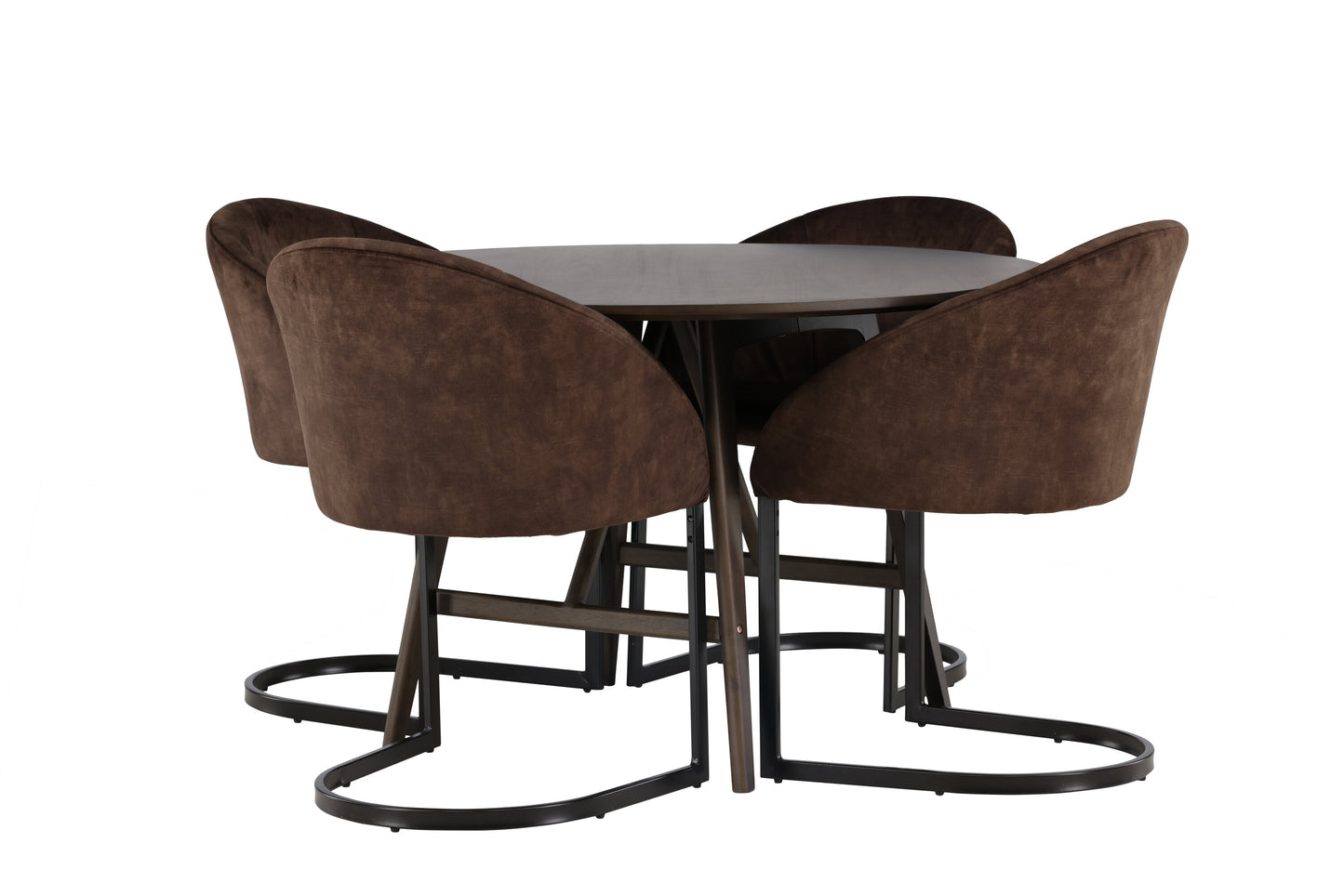 Kaseidon Matbord med Evening Stolarna – Bord: ⌀100 Stol: 65x82x56