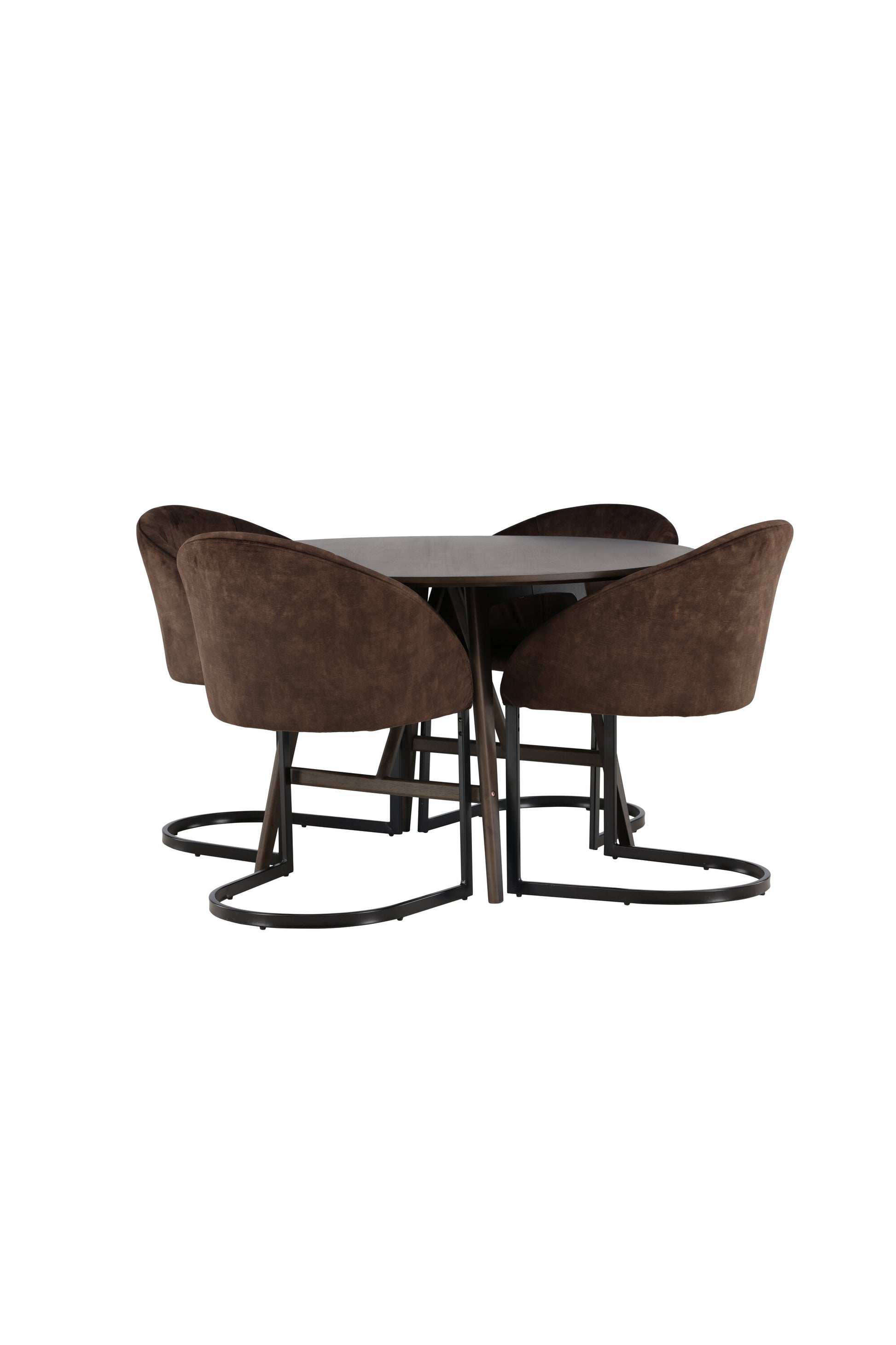 Kaseidon Matbord med Evening Stolarna – Bord: ⌀100 Stol: 65x82x56