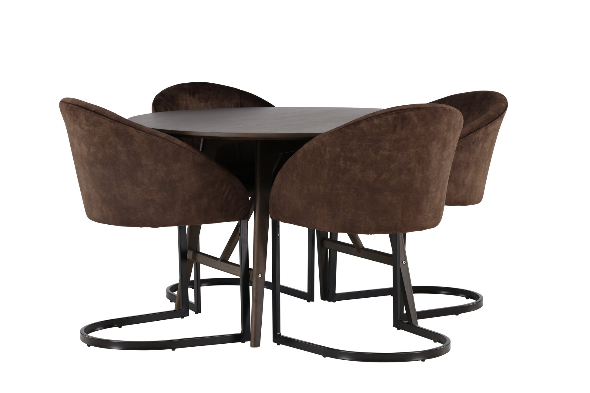 Kaseidon Matbord med Evening Stolarna – Bord: ⌀100 Stol: 65x82x56