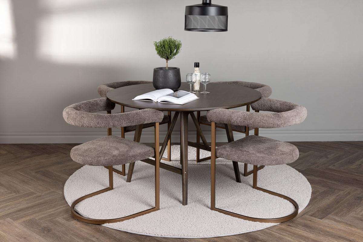 Kaseidon Matbord med Morning Stolarna – Bord: ⌀100 Stol: 54x75x65