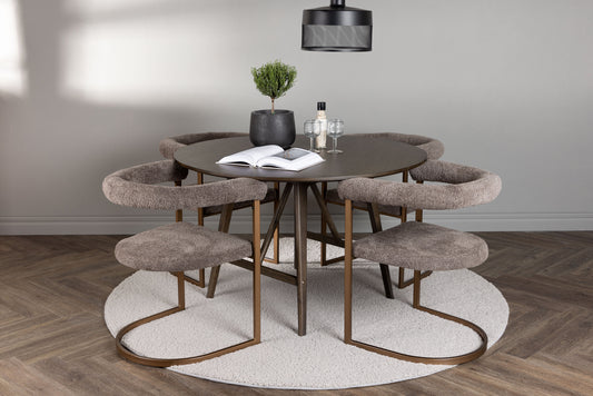 Kaseidon Matbord med Morning Stolarna – Bord: ⌀100 Stol: 54x75x65