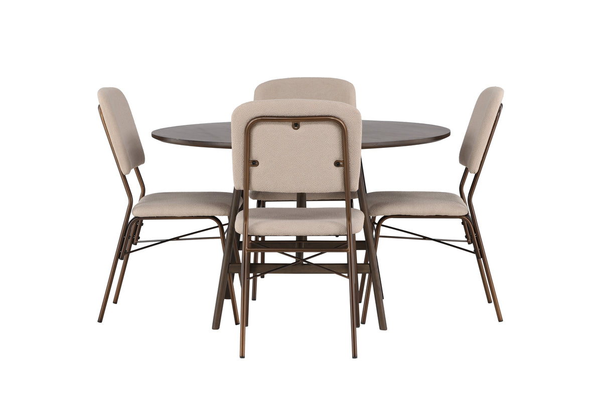 Kaseidon Matbord med Seda Stolarna – Bord: ⌀100 Stol: 56x94x48,5