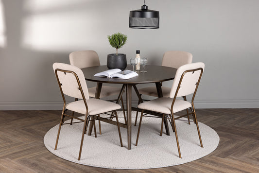 Kaseidon Matbord med Seda Stolarna – Bord: ⌀100 Stol: 56x94x48,5