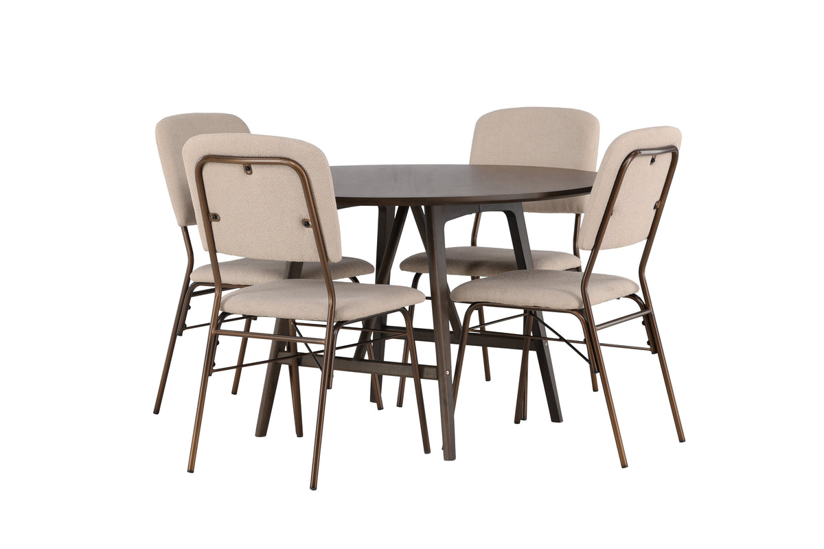 Kaseidon Matbord med Seda Stolarna – Bord: ⌀100 Stol: 56x94x48,5