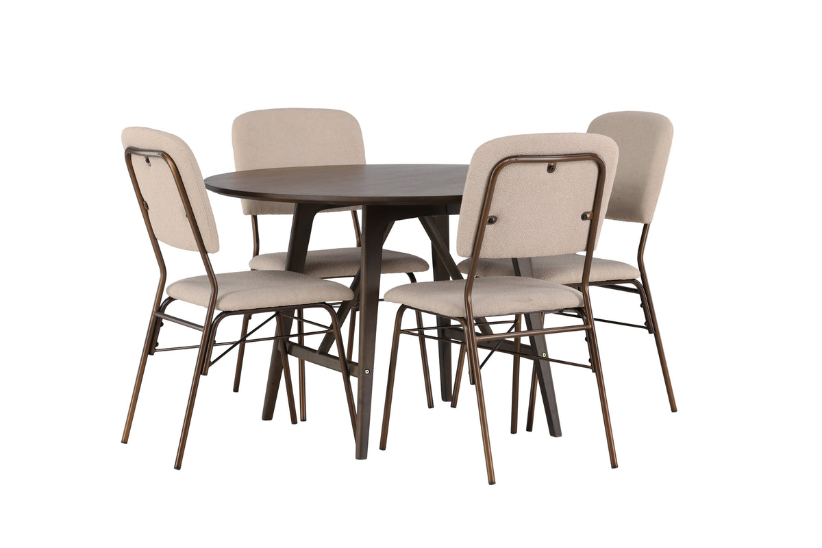 Kaseidon Matbord med Seda Stolarna – Bord: ⌀100 Stol: 56x94x48,5
