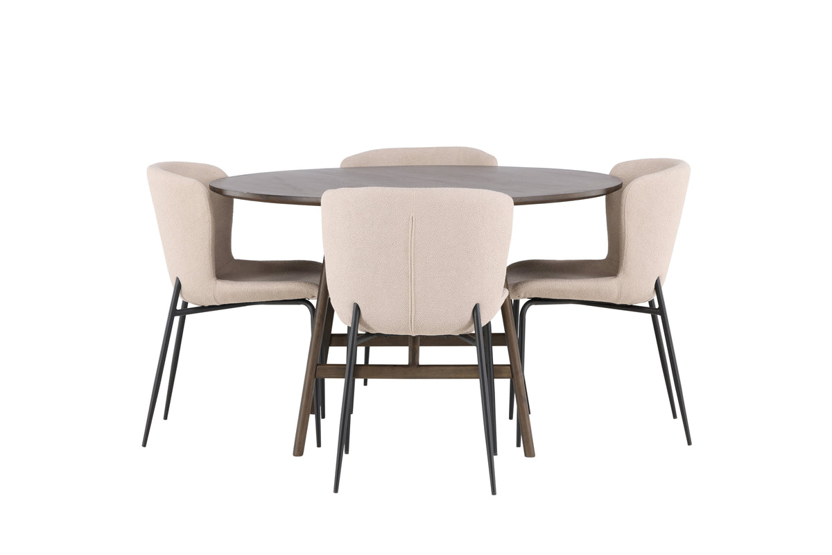 Kaseidon Matbord med Modesto Stolarna – Bord: ⌀100 Stol: 54x79,5x48