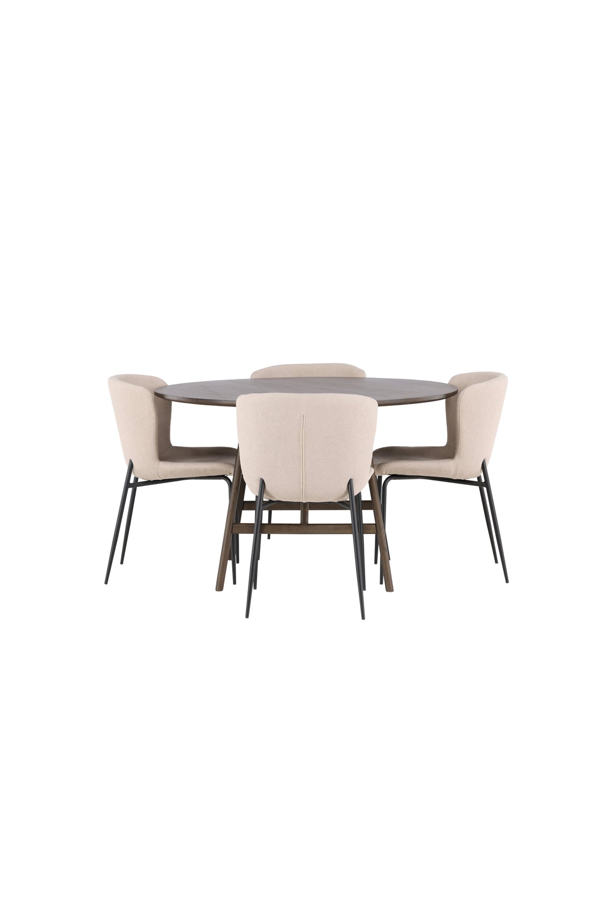 Kaseidon Matbord med Modesto Stolarna – Bord: ⌀100 Stol: 54x79,5x48