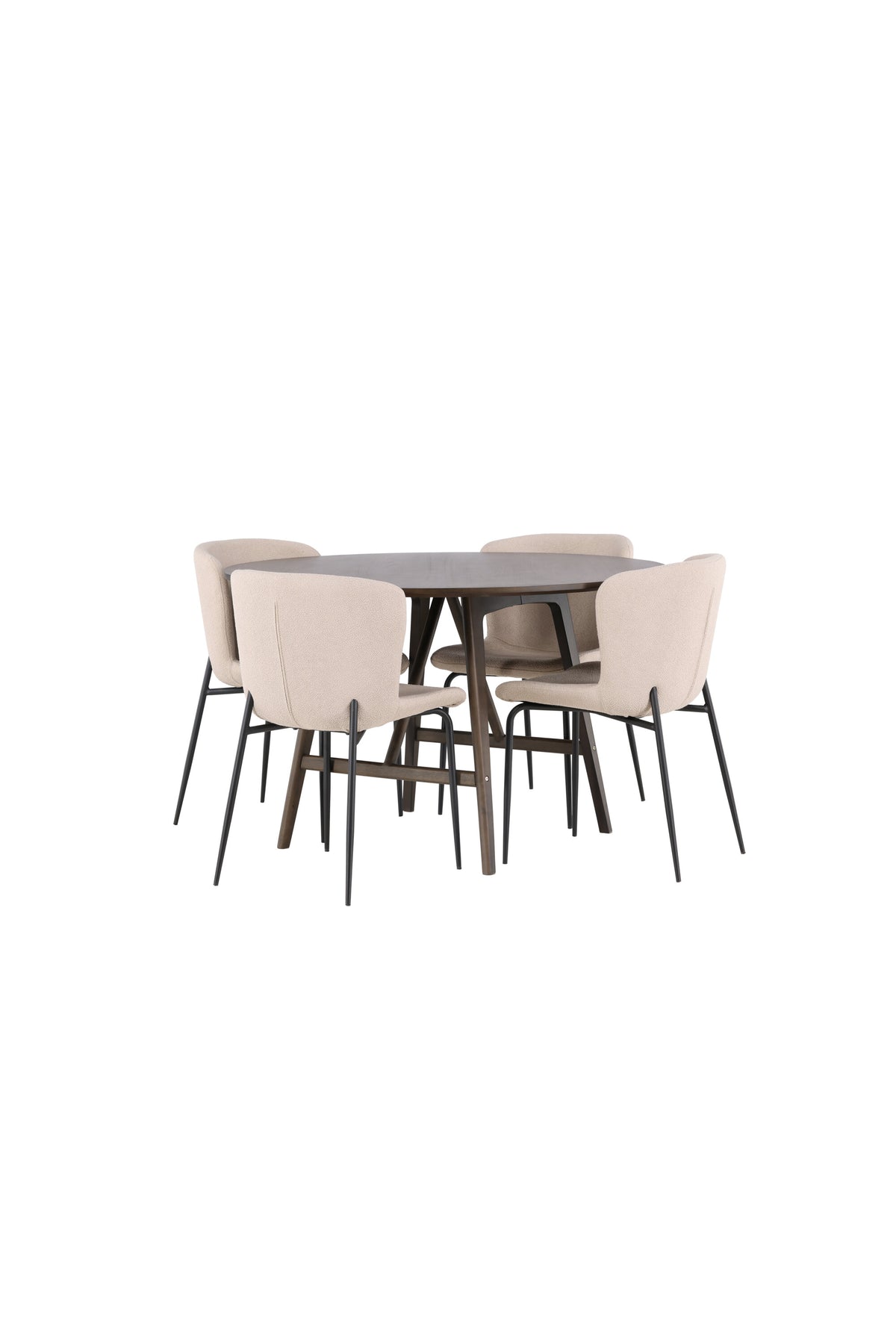 Kaseidon Matbord med Modesto Stolarna – Bord: ⌀100 Stol: 54x79,5x48