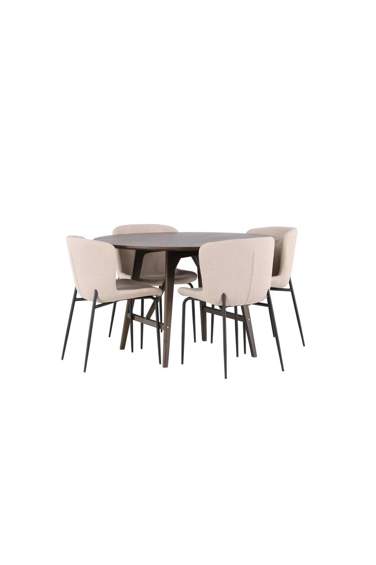 Kaseidon Matbord med Modesto Stolarna – Bord: ⌀100 Stol: 54x79,5x48