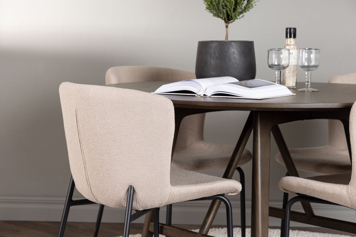Kaseidon Matbord med Modesto Stolarna – Bord: ⌀100 Stol: 54x79,5x48