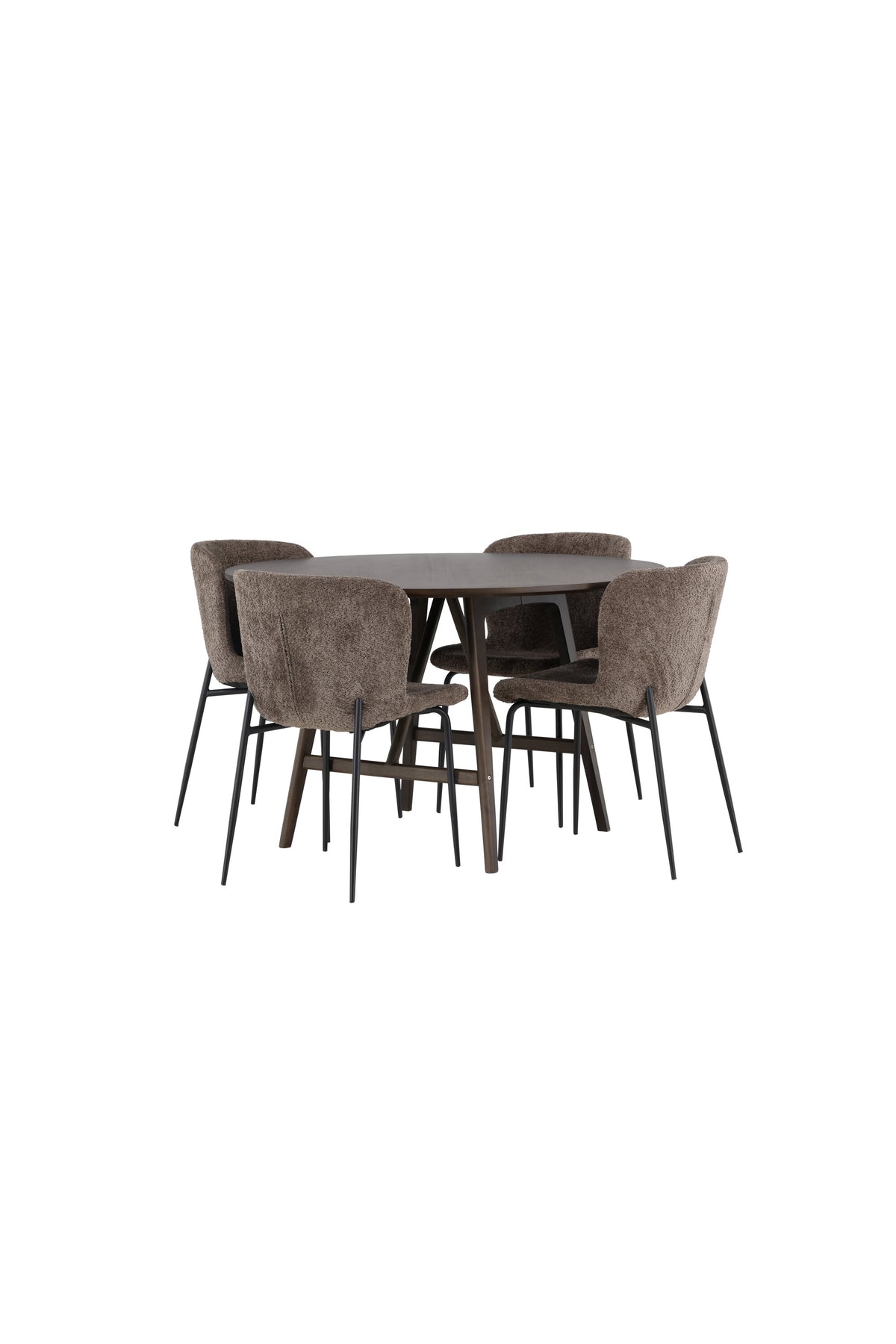 Kaseidon Matbord med Modesto Stolarna – Bord: ⌀100 Stol: 54x79,5x48