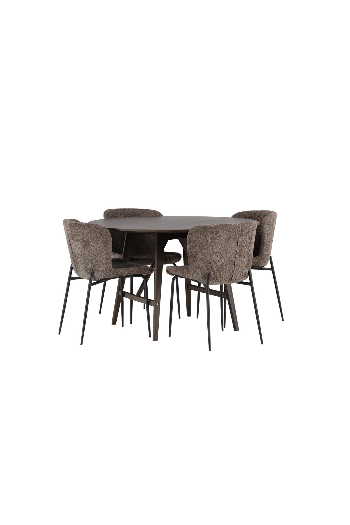 Kaseidon Matbord med Modesto Stolarna – Bord: ⌀100 Stol: 54x79,5x48