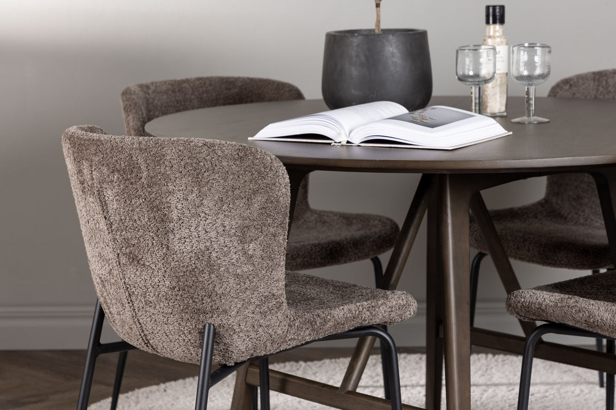 Kaseidon Matbord med Modesto Stolarna – Bord: ⌀100 Stol: 54x79,5x48