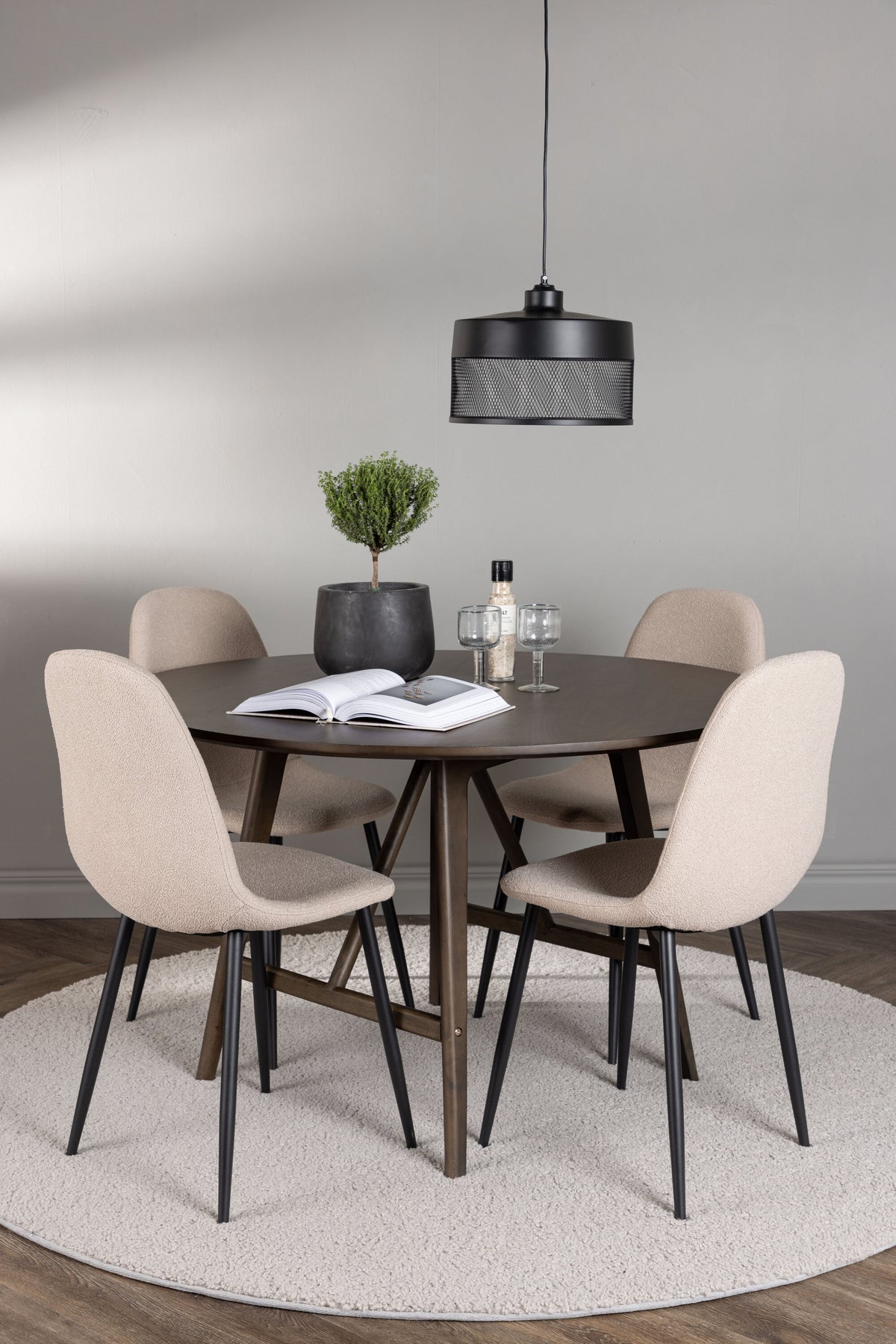 Kaseidon Matbord med Polar Stolarna – Bord: ⌀100 Stol: 52x90x45