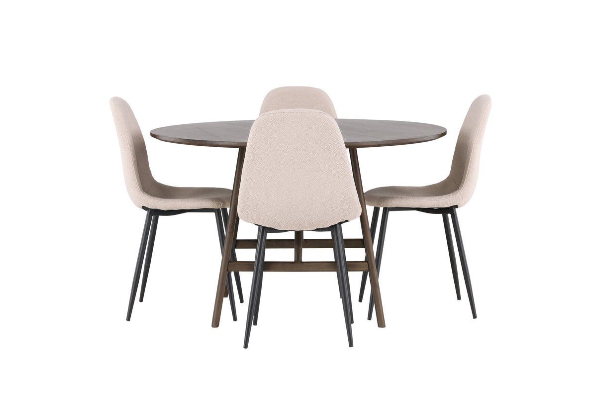 Kaseidon Matbord med Polar Stolarna – Bord: ⌀100 Stol: 52x90x45