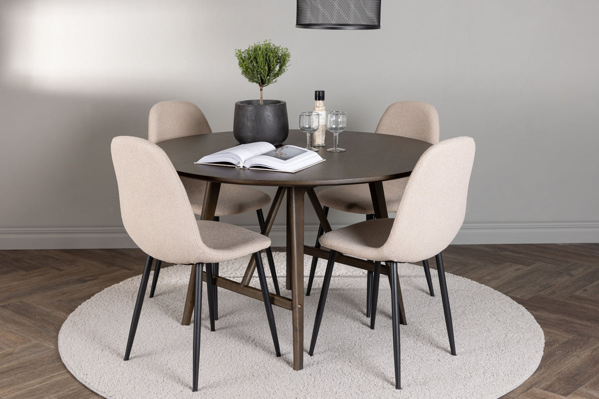 Kaseidon Matbord med Polar Stolarna – Bord: ⌀100 Stol: 52x90x45