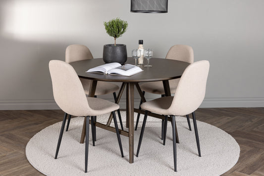 Kaseidon Matbord med Polar Stolarna – Bord: ⌀100 Stol: 52x90x45