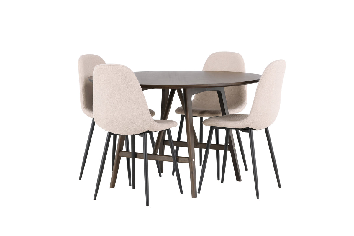 Kaseidon Matbord med Polar Stolarna – Bord: ⌀100 Stol: 52x90x45