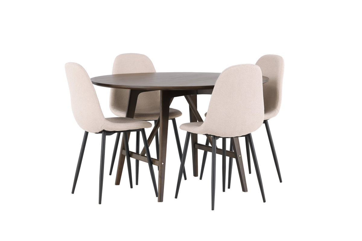 Kaseidon Matbord med Polar Stolarna – Bord: ⌀100 Stol: 52x90x45