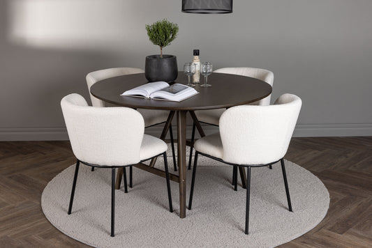 Kaseidon Matbord med Edina Stolarna – Bord: ⌀100 Stol: 56x76x55