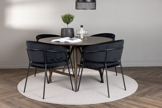 Kaseidon Matbord med Selma Stolarna – Bord: ⌀100 Stol: 58x82x54