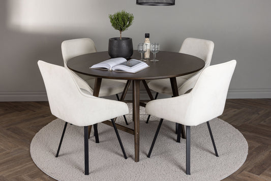 Kaseidon Matbord med Rosie Stolarna – Bord: ⌀100 Stol: 60x88x55