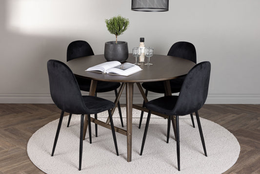 Kaseidon Matbord med Polar Stolarna – Bord: ⌀100 Stol: 53,3x88x44