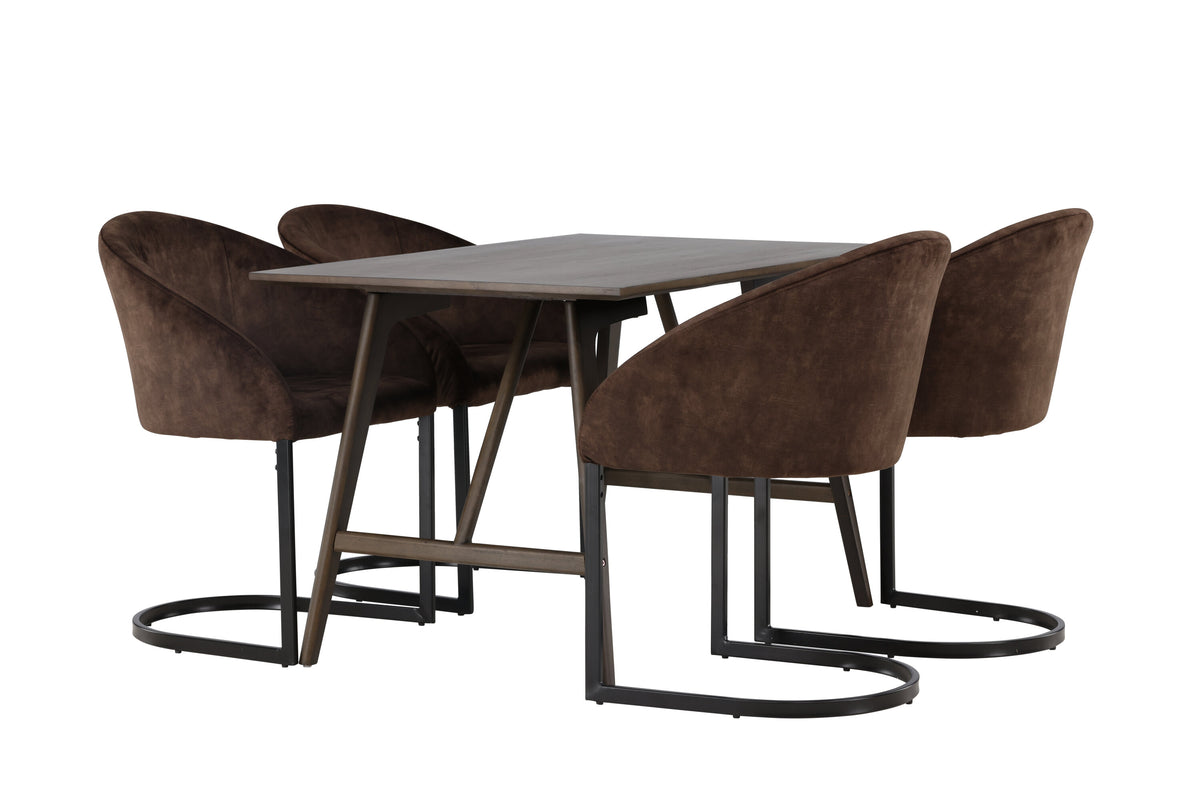 Kaseidon Matbord med Evening Stolarna – Bord: 75x120x80 Stol: 65x82x56