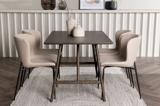 Kaseidon Matbord med Modesto Stolarna – Bord: 75x120x80 Stol: 54x79,5x48
