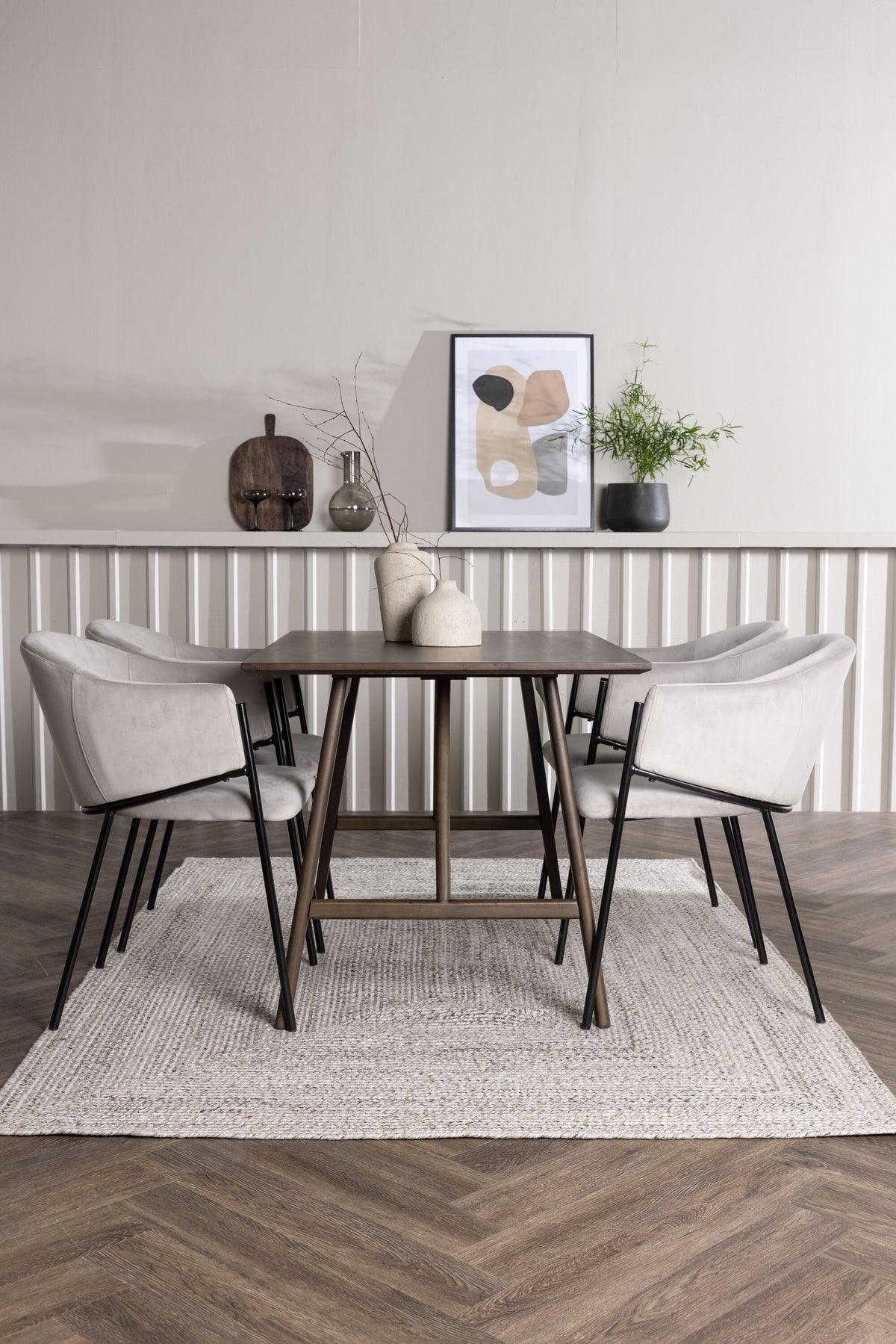 Kaseidon Matbord med Evelina Stolarna – Bord: 75x120x80 Stol: 62x80x54