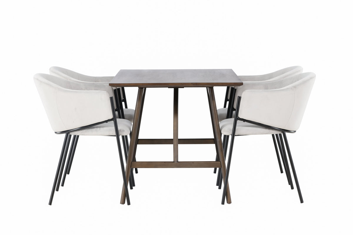 Kaseidon Matbord med Evelina Stolarna – Bord: 75x120x80 Stol: 62x80x54
