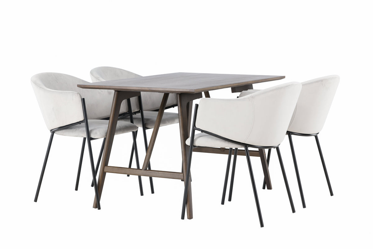 Kaseidon Matbord med Evelina Stolarna – Bord: 75x120x80 Stol: 62x80x54