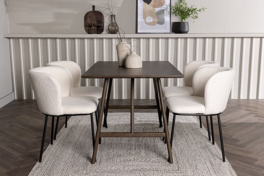 Kaseidon Matbord med Edina Stolarna – Bord: 75x120x80 Stol: 56x76x55