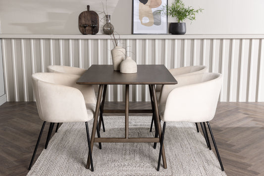 Kaseidon Matbord med Berit Stolarna – Bord: 75x120x80 Stol: 55x78x55