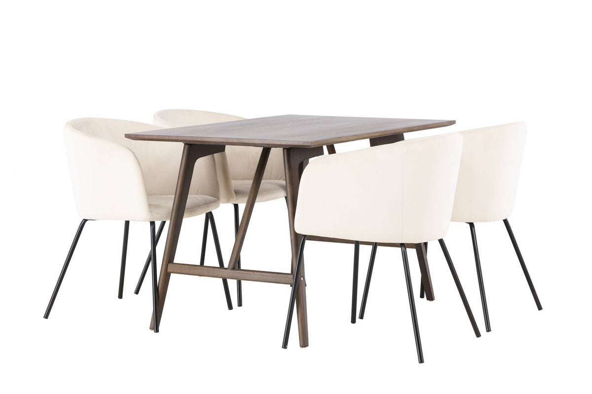 Kaseidon Matbord med Berit Stolarna – Bord: 75x120x80 Stol: 55x78x55