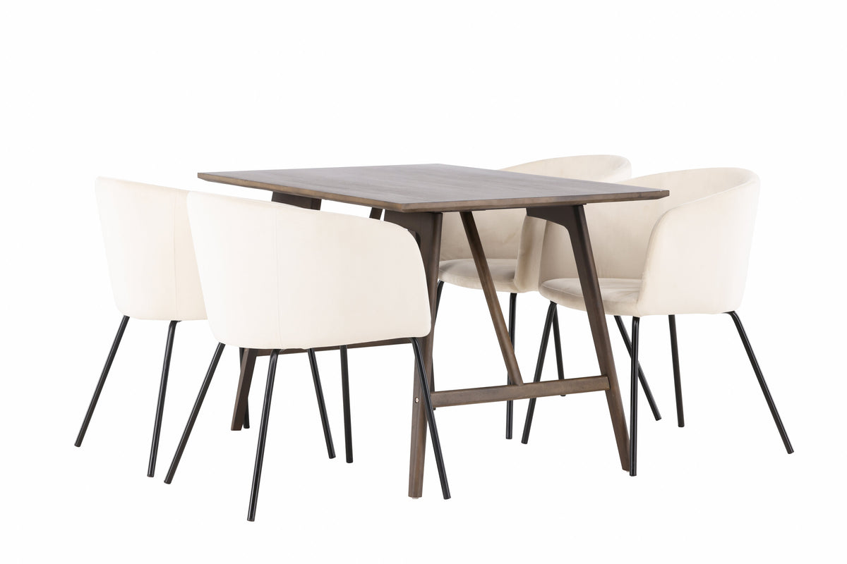 Kaseidon Matbord med Berit Stolarna – Bord: 75x120x80 Stol: 55x78x55