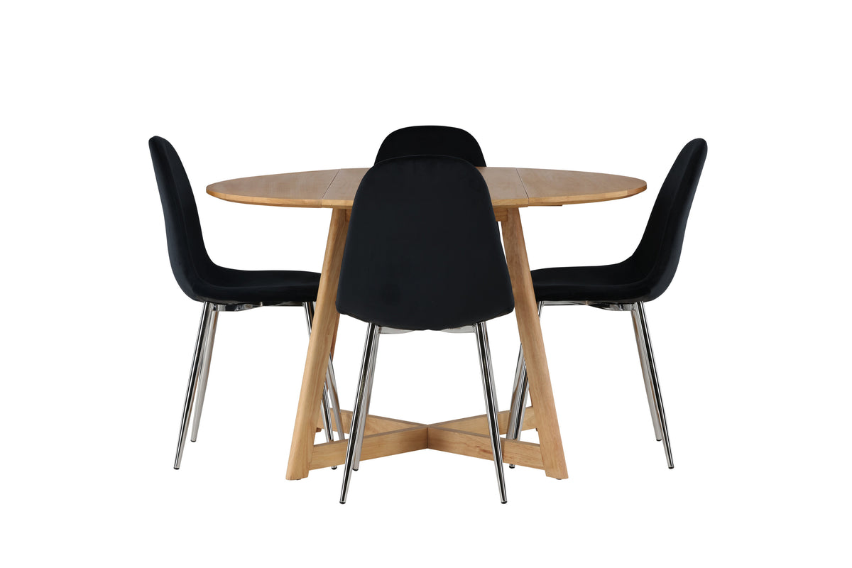 Yakidon Matbord med Polar Stolarna – Bord: ⌀120 Stol: 52x90x45