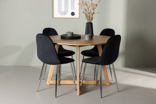 Yakidon Matbord med Polar Stolarna – Bord: ⌀120 Stol: 52x90x45