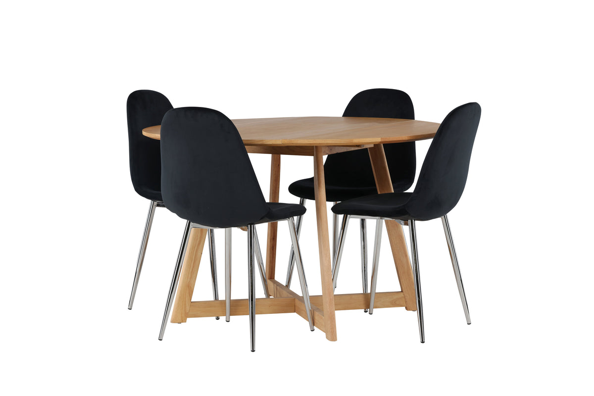 Yakidon Matbord med Polar Stolarna – Bord: ⌀120 Stol: 52x90x45