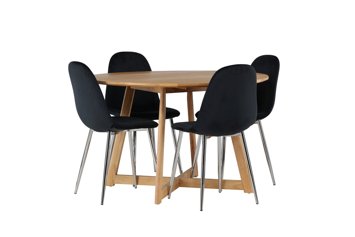 Yakidon Matbord med Polar Stolarna – Bord: ⌀120 Stol: 52x90x45