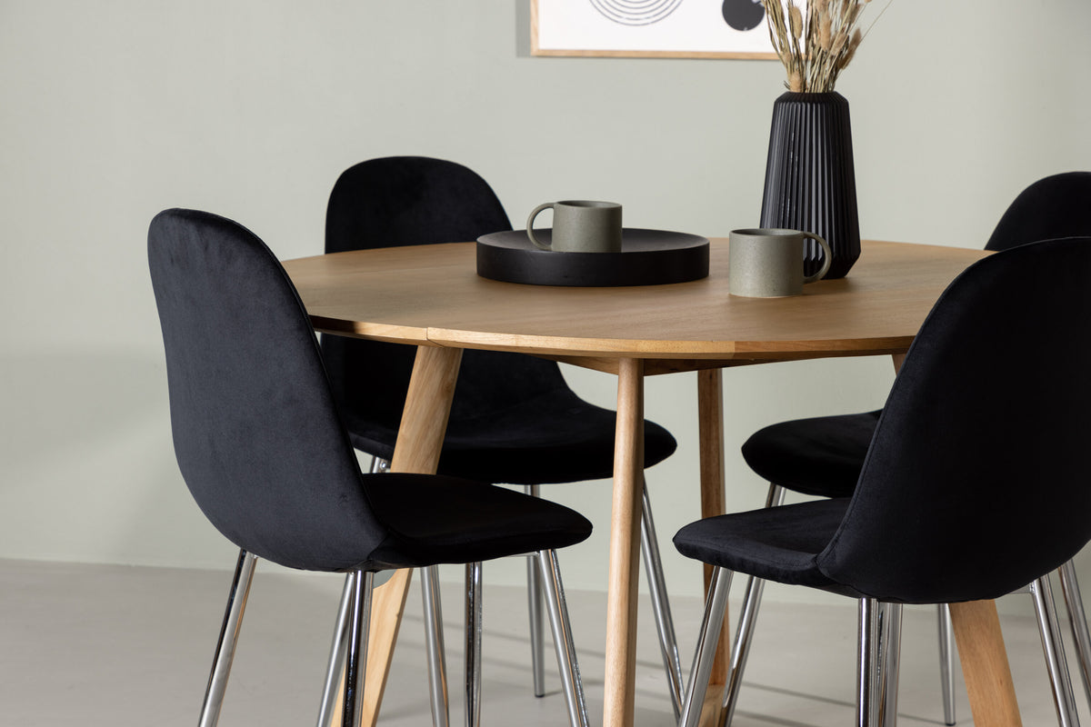 Yakidon Matbord med Polar Stolarna – Bord: ⌀120 Stol: 52x90x45